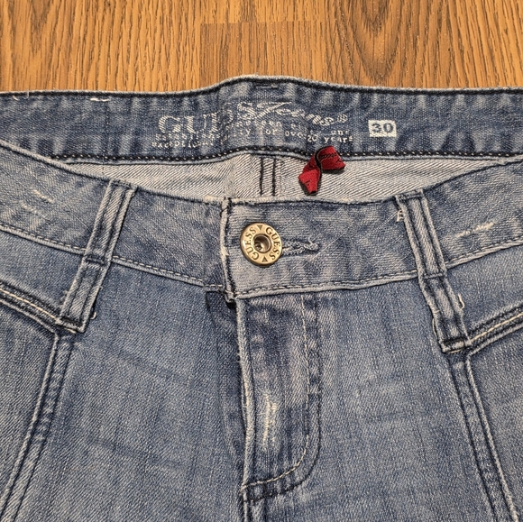 Vintage Guess Daredevil Bootcut Jeans Womens 30 Distressed Blue Denim E79 - Picture 7 of 15